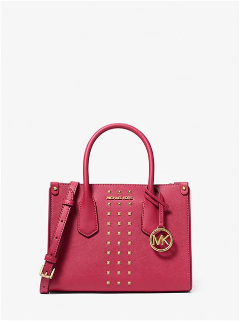 michael kors saffiano leather studded md satchel|Maple Small Studded Saffiano Leather Satchel .